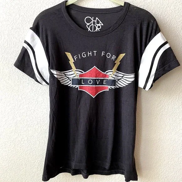 Chaser Short Sleeve Graphic Fight for Love Shirt Size XS H4 - Picture 1 of 4